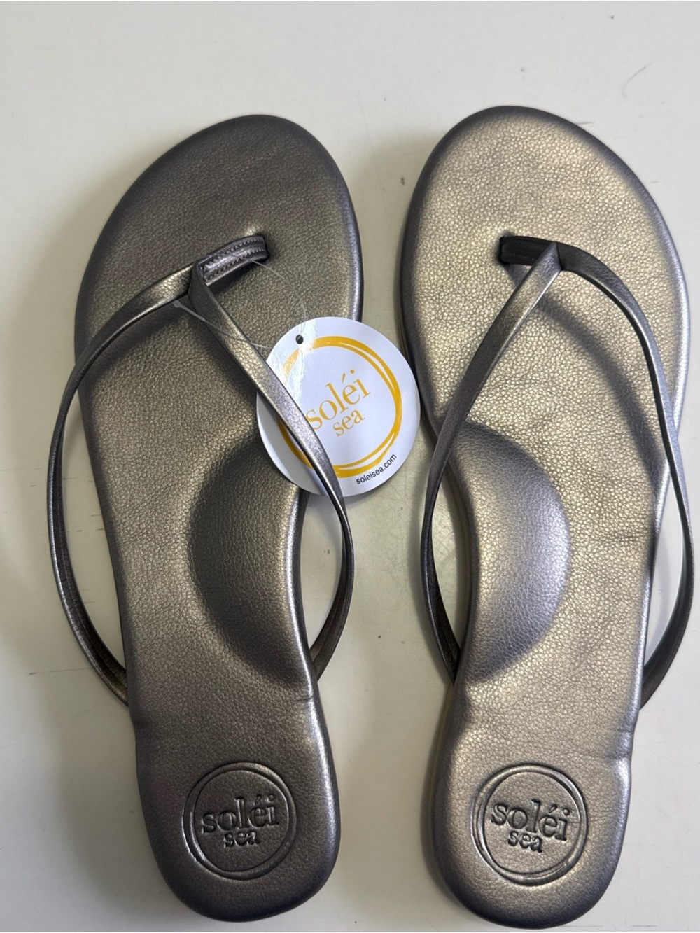 SOLEI SEA SANDALS WOMEN'S INDIE ANTIQUE GREY VEGAN FLIP FLOPS SZ 7 10 NEW NWT